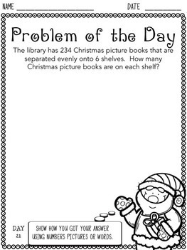 Christmas Word Problem of the Day for 4th Grade by Tied 2 ...