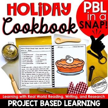 Preview of Student Christmas Gifts to Parents | Holiday Cookbook ELA & Math Project