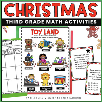 Preview of Christmas Project-Based Learning | Holiday Math Centers | Third Grade PBL