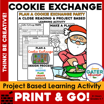Preview of Christmas Project Based Learning | Plan a Cookie Exchange Party | Close Reading