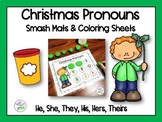 Christmas Pronouns Smash Mats & Coloring Sheets