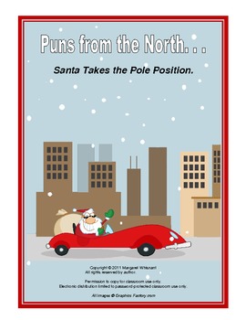 Preview of Christmas Printable  Puns from the North--Santa Takes the Pole Position