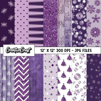 Purple & White Scrapbook Digital Papers Pattern Background Clip Art