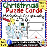 Christmas Puzzle Cards: Printable Holiday Cards with Envel