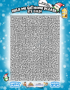 Preview of Christmas Puzzle Maze 1 of 10 - Activity Sheet - Challenging - By So Many Mazes!