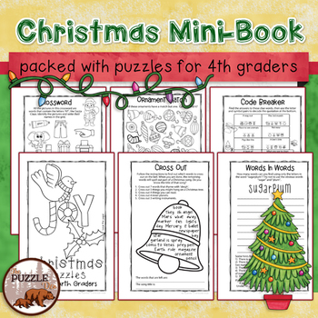 Christmas Puzzle Mini-Book for Fourth Graders by The Puzzle Den | TpT