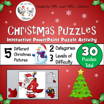 Preview of Christmas Puzzles - Google Classroom Puzzles PK-8 {Technology Activity}