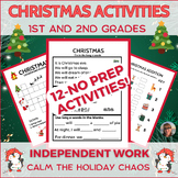 Christmas Puzzles Worksheets Activities 1st 2nd Grade Sub 