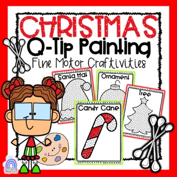Preview of Christmas Q-Tip Painting | Fine Motor Craftivities