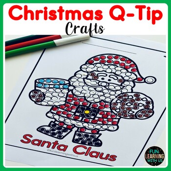 Preview of Christmas Q Tip Painting | Holiday Fine Motor Skill Crafts 