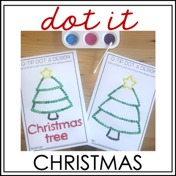 Preview of Christmas Q-tip Dot-It Tracer Pages for Fine Motor Practice and Fun