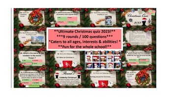 Preview of Christmas Quiz 2023! 100 Christmas questions! KS3/KS4 General knowledge, English