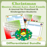 Christmas Quotes Journal About Love and Family for PreK an
