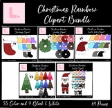 Christmas Rainbow Clipart Bundle