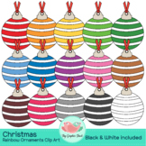 Christmas Rainbow Ornaments Clip Art Set