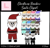 Christmas Rainbow Santa Clipart ($2 Deal)