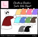 Christmas Rainbow Santa Hats Clipart ($2 Deal)