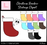 Christmas Rainbow Stockings Clipart ($2 Deal)