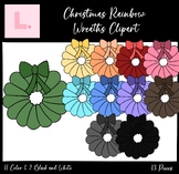 Christmas Rainbow Wreaths Clipart ($2 Deal)