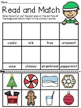Christmas Read and Match Words and Sentences - PRINT & GO | TPT