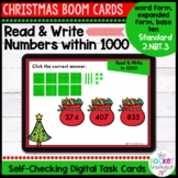Christmas Read and Write numbers to 1000 BOOM™ Cards | 2.NBT.3