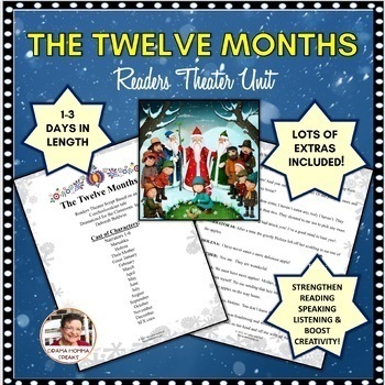 Preview of Drama Christmas Readers Theater Script The Twelve Months Slavic  Folktale