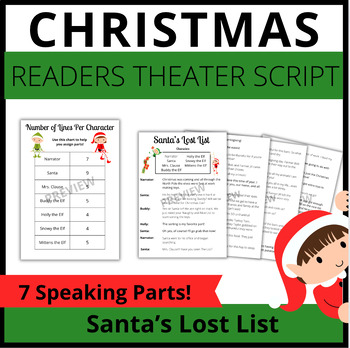 Preview of Christmas Readers Theater Script Santa's Lost List NO PREP