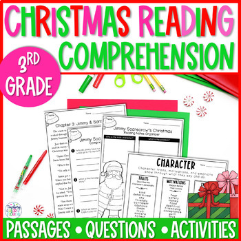 Preview of Christmas Reading Activities 3rd Grade | Christmas Reading Comprehension