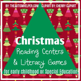 Christmas Reading Centers and Literacy Games for Special E