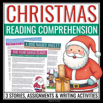 Preview of Christmas Reading Comprehension Assignments, Short Stories, & Creative Writing