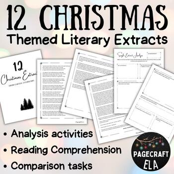 Preview of Christmas Reading Comprehension Booklet | Classic Extracts and Activities