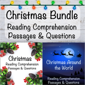 Preview of Christmas Reading Comprehension Bundle for Middle School