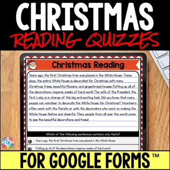 Preview of Christmas ELA Reading Comprehension Passages & Questions Activities Digital