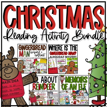 Preview of Christmas Reading Comprehension | Gingerbread, Elf, Reindeer, Escape Room