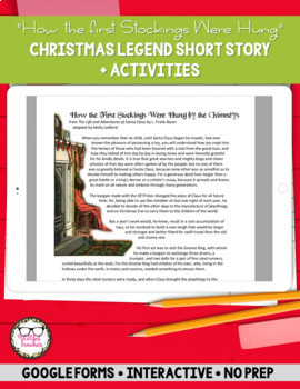 Preview of Christmas Reading Comprehension Holiday Short Story + Google Forms Activities