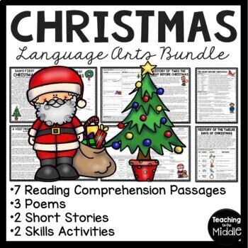 Preview of Christmas Language Arts Bundle for Upper Elementary and Middle School December