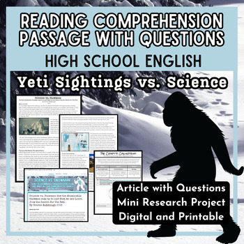 Preview of Christmas Reading Comprehension Passage with Questions for High School