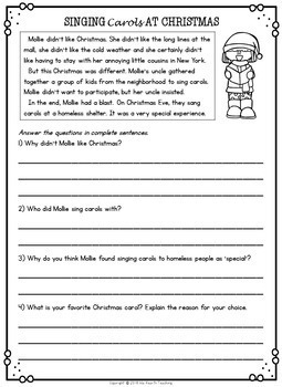 Christmas Reading Comprehension Passages and Questions by ...