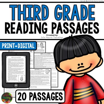 Preview of Third Grade Reading Comprehension Passages and Questions with Answer Keys