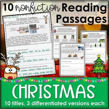 Christmas Reading Comprehension Passages by ELA with Mrs Martin | TPT