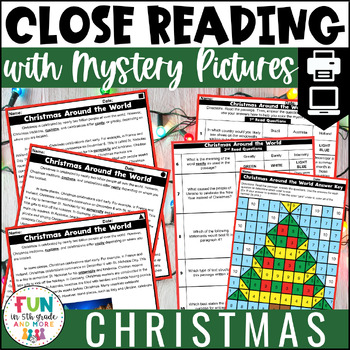 Preview of Christmas Reading Comprehension Passages - Christmas Around the World