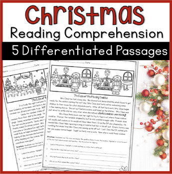 Preview of Christmas Reading Comprehension Passages and Christmas Close Reading Activities