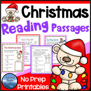 Preview of Christmas Reading Comprehension Passages and Questions