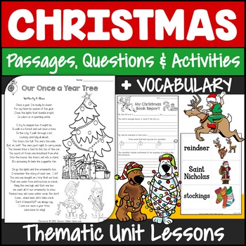 Preview of Christmas Reading Comprehension Passages and Questions Activities