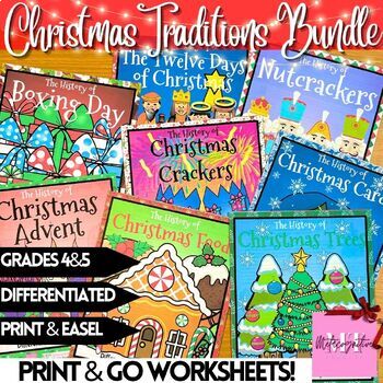 Preview of Christmas Reading Comprehension Worksheet Bundle