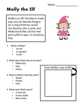christmas reading comprehension worksheets by julia rae tpt