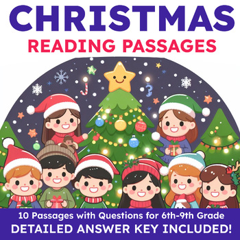 Preview of Christmas Reading Comprehensions (10 Passages) w/ Answer Key (6th,7th,8th,9th)