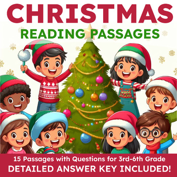 Preview of Christmas Reading Comprehensions (15 Passages) w/ Answer Key (3rd,4th,5th,6th)