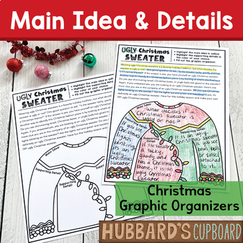 Preview of Christmas Reading Activity - Main Idea & Supporting Details - Graphic Organizers