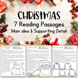 Christmas Reading Passages Skills | Main Idea | Supporting